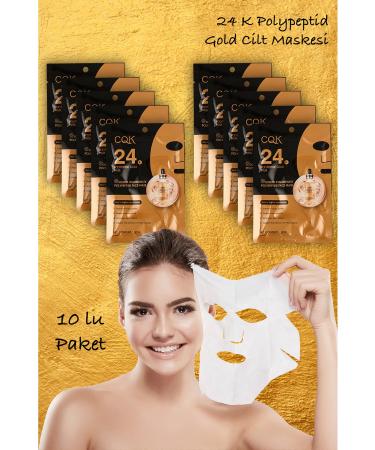 Dahaus 10 Pieces 24K Gold Mask Sodium Hyaluronic Acid Zinc Color Repair Facial Care Mask