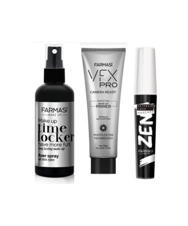 Farmasi Zen Mascara 8 ml + Makeup Stabilizer 115 ml + Vfx Pro Makeup Base 25 ml 3 Pack