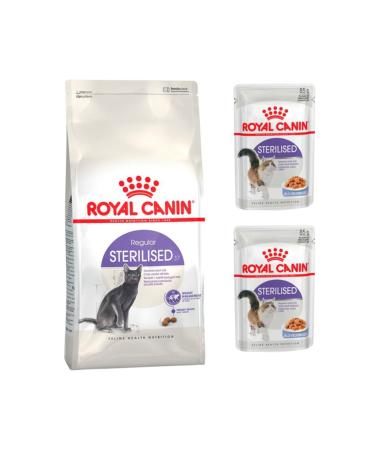 Royal Canin Adult Sterilised 37 Cat Food 2 kg + Sterilised Wet Food 2 Pieces (original)