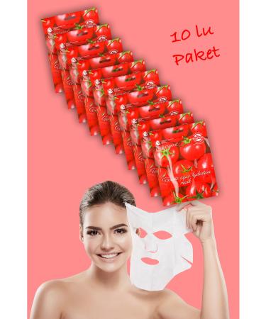 Dahaus 10 Pieces Tomato Juice Repairing Face Mask Aqua Hydration Mask XLM90