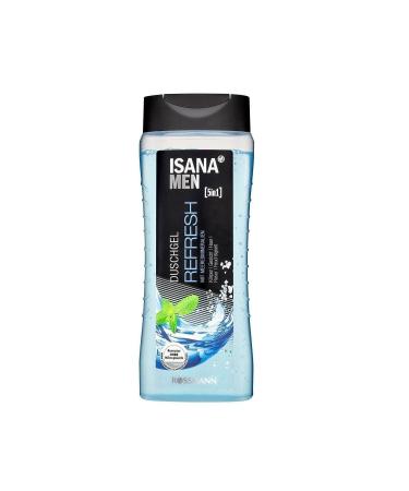ISANA MEN Moisturizing Shower Gel 5 In 1 Refresh For Body Face Hair And Shaving 300 Ml