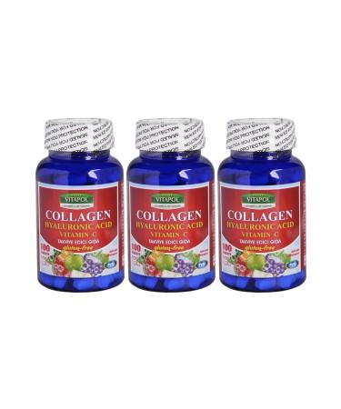 Vitapol Hydrolyzed Collagen Hyaluronic Acid Vitamin C 3x100 Tablets Hydrolyzed Collagen Hyaluronic Acid