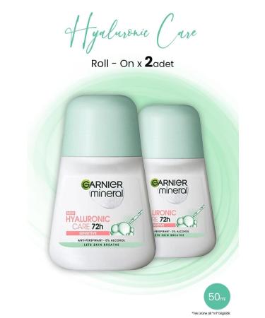 Garnier Mineral Hyaluronic Care 72H Roll-On 50 ml x 2 Pieces