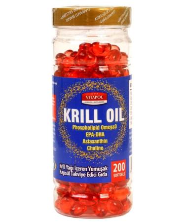 Vitapol Krill Oil 200 Softgels Phospholipid Omega 3 Epa Dha Astaxanthin Choline