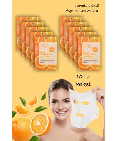 Xolo 10 Pieces Orange Vitamin C & Tremella Fuciformis Chinese Mushroom Pore Repair Face Mask XLM205