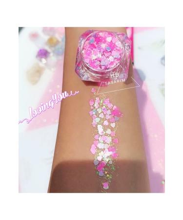 hbtasarim Glitter Gel Heart Eyeshadow Glitter Creamy Face and Body Glitter