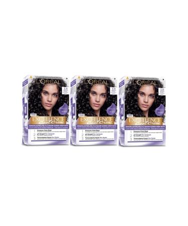 L'Oreal Paris Excellence Hair Dye 3.11 Extra Ash Dark Brown 3-Piece Set