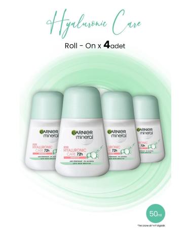 Garnier Mineral Hyaluronic Care 72H Roll-On 50 ml x 4 Pcs