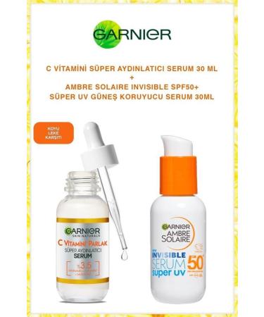 Garnier Vitamin C Brightening Serum SPF50 Ceramide Sun Protection Skin Care Set