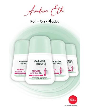 Garnier Mineral Roll-On Thermal Protection 72 Hours 50 ml x 4 Pieces