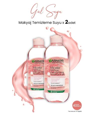 Garnier Micellar Rose Water Flawless Make-Up Remover 400 ml x 2 Pieces