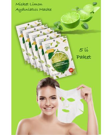 Xolo 5 Pieces Lime Lemon Hydrating Face Mask Lime Mask Brightening Balancing XLM380