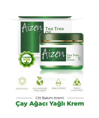 Aizen Tea Tree Cream - Tea Tree Oil Cream - Protection - Excessive Oil - General Skin Care - 100 ml