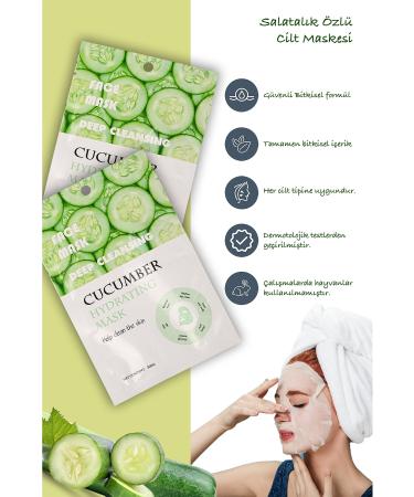 Uniquem 10 Pieces Cucumber Essence Moisturizing Face Care Mask Cucumber Face Mask Xlm359 - Buy Online on GoSupps.com