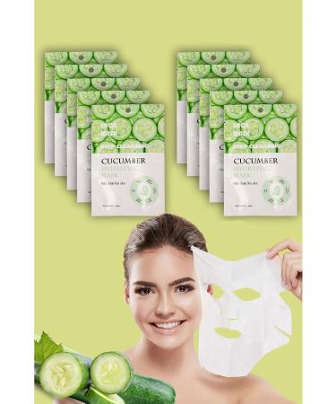 Xolo 10 Pieces Cucumber Extract Moisturizing Face Care Mask Cucumber Face Mask XLM359