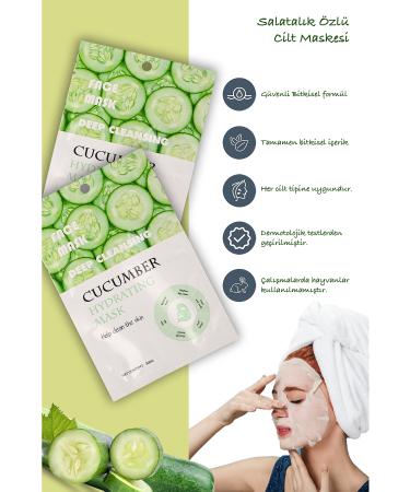 Uniquem 5 Pieces Cucumber Extract Moisturizing Face Care Mask Cucumber Face Mask XLM359 - Buy Online on GoSupps.com