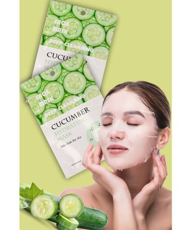 Uniquem 5 Pieces Cucumber Extract Moisturizing Face Care Mask Cucumber Face Mask XLM359 - Buy Online on GoSupps.com