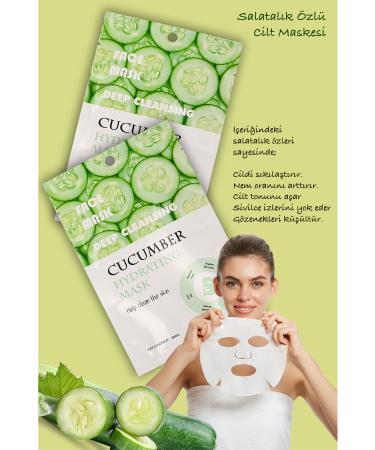 Uniquem 5 Pieces Cucumber Extract Moisturizing Face Care Mask Cucumber Face Mask XLM359 - Buy Online on GoSupps.com