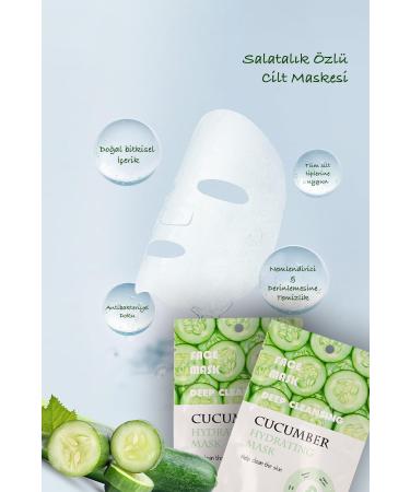 Uniquem 5 Pieces Cucumber Extract Moisturizing Face Care Mask Cucumber Face Mask XLM359 - Buy Online on GoSupps.com