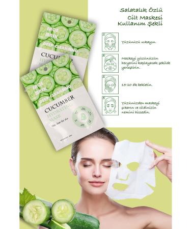 Uniquem 5 Pieces Cucumber Extract Moisturizing Face Care Mask Cucumber Face Mask XLM359 - Buy Online on GoSupps.com