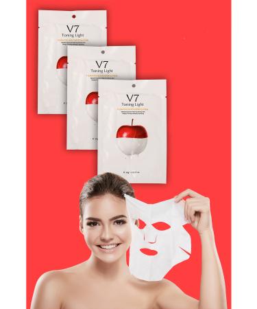 Dahaus 3 Pieces One Toning Light Sticking Instant Brightening Soothing Vitamin Mask XLMV7