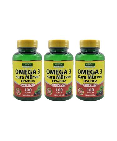 Vitapol Omega 3 Kids Fish Oil Black Elderberry 3x100 Softgel For Kid's
