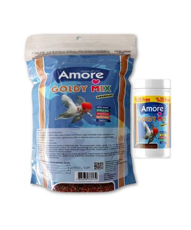 AMORE Goldy Mix 7 High Protein 250 gr Easy-Fill-Pack and 125 ml Granular Japanese Fish Food