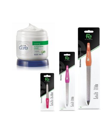 Avon Cucumber Aloe and Menthol Multi-Purpose Cream 400ml - Nail File Set - Large Medium Small