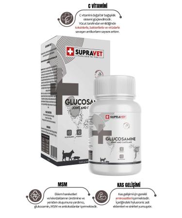 Supravet Glucosamine Cat and Dog Joint Health Strengthener Glucosamine Tablet + Vitamin C 75 Tablets