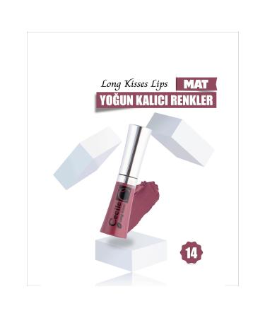 Cecile Long Kisses Lipgloss Liquid Permanent Lipstick No:14 Maroon