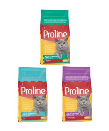 Proline Cat Food Chicken Fish Lamb 1200 gr X 3 Packages (Locked Packaging)