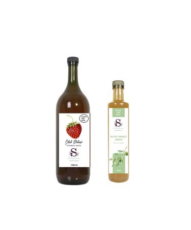 Suheylaana Natural Strawberry Vinegar 1500 Ml - Natural Olive Leaf Vinegar 500 Ml