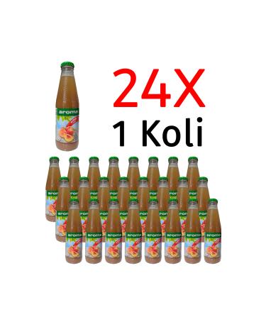Aroma Peach 200CC Glass Fruit Juice 24 Pieces