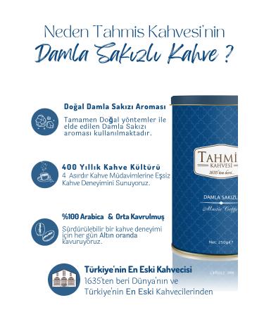 Tahmis Mastic Turkish Coffee (Mystery of Mevlevi) 250 gr Tin - Buy Online on GoSupps.com