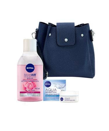 NIVEA Aqua Rose Cleansing Water 400 ml + Aqua Sensation Cream 50 ml + Bag