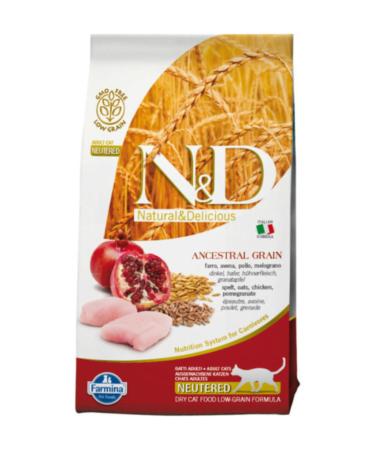 N & D Low Grain Sterilized Chicken & Pomegranate Cat Food 1.5kg