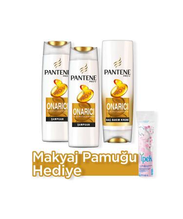 Pantene Repair and Protection Shampoo 500 ml x 2 + Hair Care Cream 470 ml + Make-up Cotton