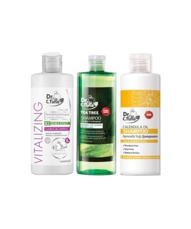 Farmasi Dr. C. Tuna Garlic + Tea Tree + Calendula Oil 3-Piece Shampoo Set 225 ml