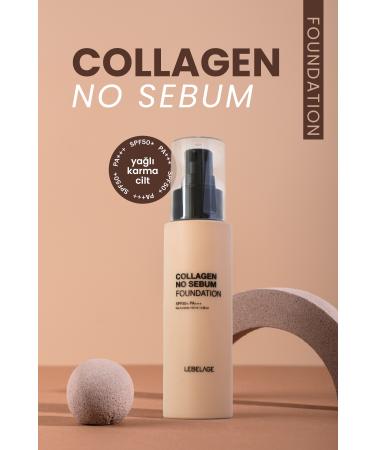 LEBELAGE Foundation for Oily and Combination Skin SPF 50+ PA +++ LEBELAGE Collagen No Sebum Foundation no: 13 - Buy Online on GoSupps.com