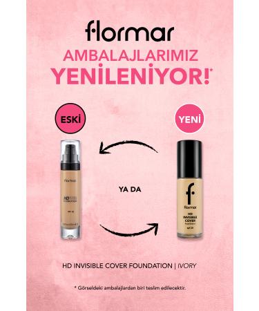 Flormar Invisible Cover HD Light Texture & Semi-Glossy Finish SPF30 Foundation - Buy Online on GoSupps.com