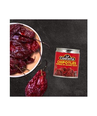 La Costena Chipotle Peppers 199gr ( 7 Oz ) Smoked Mexican Jalapeno Peppers with Adobo Sauce - Buy Online on GoSupps.com