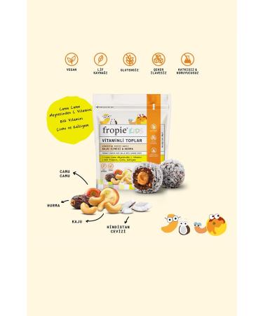 FROP E Vitamin Kids Fruit Balls - Coconut Coated & Cashew Paste 80 gr - 6 Pieces - Buy Online on GoSupps.com