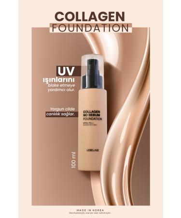 LEBELAGE Foundation for Oily and Combination Skin SPF 50+ PA +++ LEBELAGE Collagen No Sebum Foundation no: 13 - Buy Online on GoSupps.com