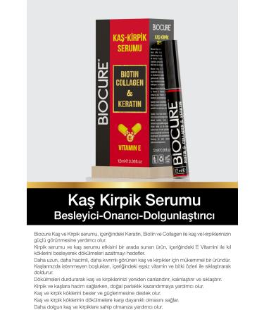 Biocure Biotin & Collagen & Keratin Vitamin E Eyebrow Eyelash Serum / 12 Ml. - Buy Online on GoSupps.com