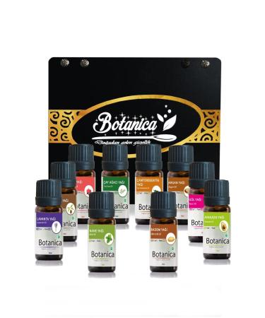 botanica Argan Almond Avocado Rose Mint Castor Lavender Jojoba Pine Tea Tree 10 Oil Skin Hair Care Set - Buy Online on GoSupps.com