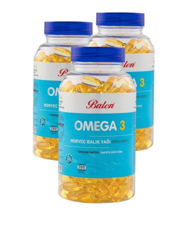 Balen 3 Box Omega 3 Norwegian Fish Oil (triglyceride) 1380 X 200 Softgel Omega3