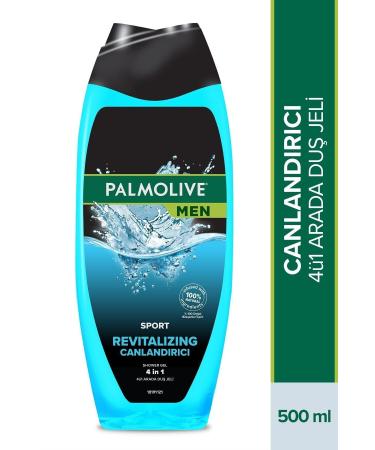 Palmolive Men Sport 3 in 1 Revitalizing Shower Gel and Shampoo for Face Body and Hair 500 ml X 3 PCS