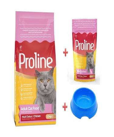 Proline Proline Adult Colored Granular Cat Food 1.2 Kg Chicken Meat + 400 GR + Small Food Bowl