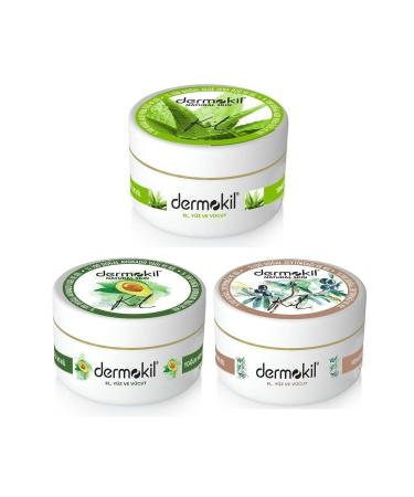 Dermokil Hand and Face Cream Aloe Vera-Avocado-Olive Oil 300ml 3-Piece Set