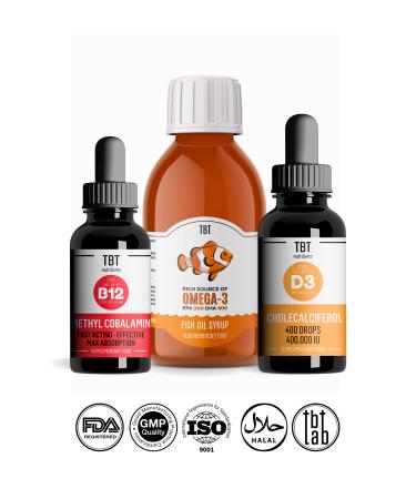 TBT Healthy Life Set 1 | Omega-3 D3 and B12 Supplement | 3-Pack